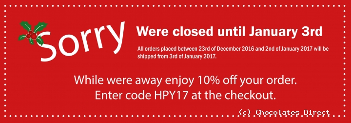 We're closed for Christmas and New Year